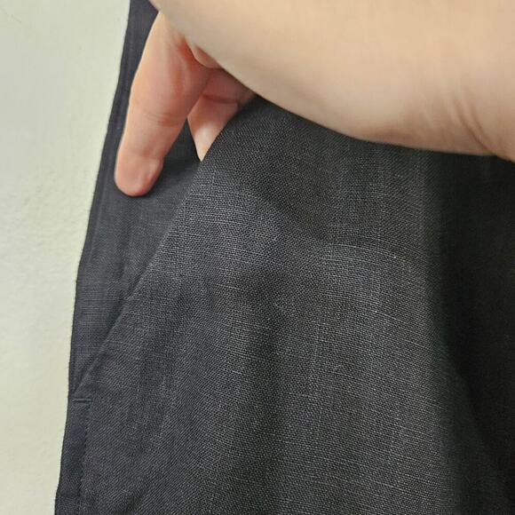 NWT J. JILL Love Linen Black Pull On Elastic Waist Pants Size Large Lightweight - Picture 3 of 6